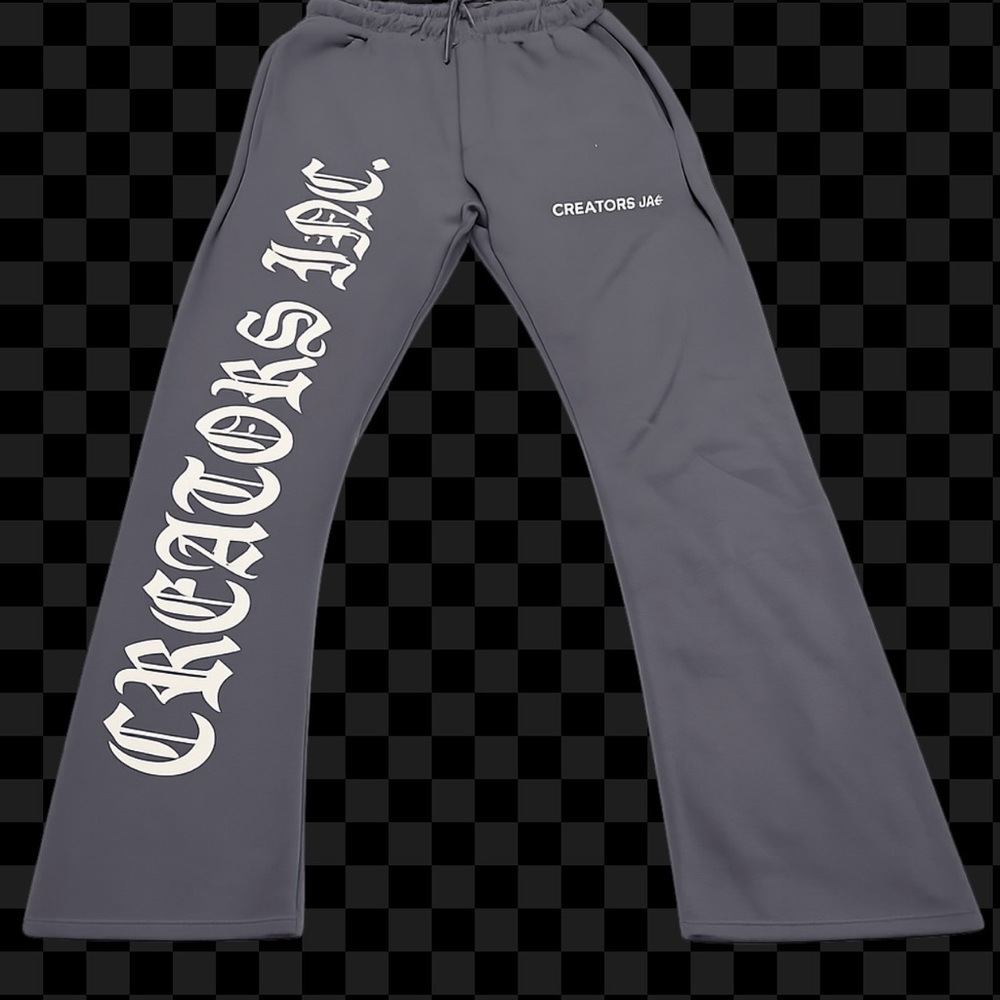 Creator’s Inc Men's Black Sweatpants Drawstring Tapered Leg Chrome Hearts Style